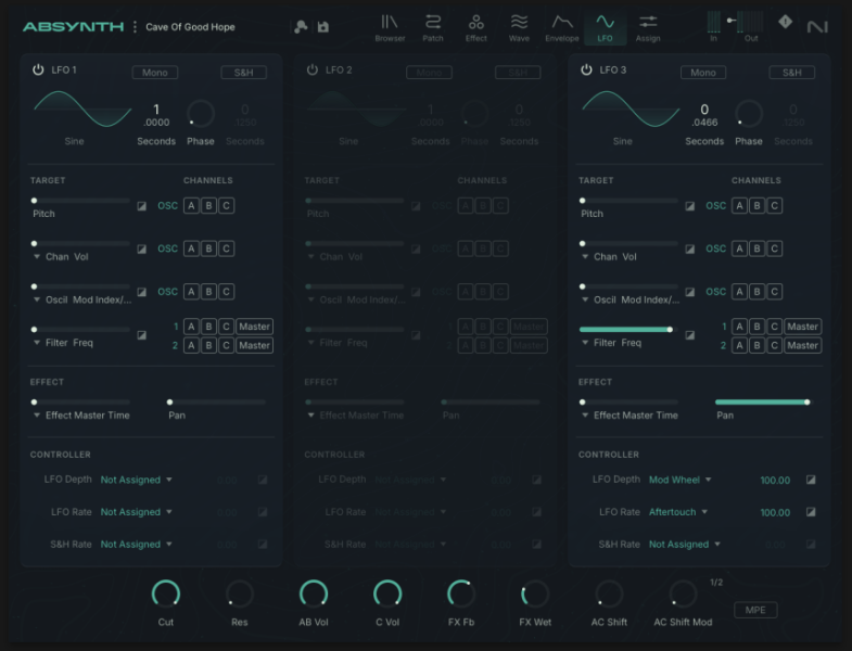 Ventana de modulación de Absynth 6